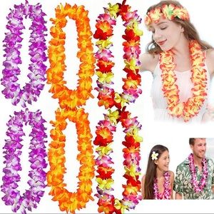 Set of 12 Hawaiian Lei Garlands Orchid Flower Luau
